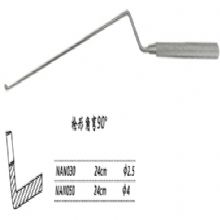 金鐘刮匙NAN030 24cm 槍形 彎90° 刃2.5垂體刮