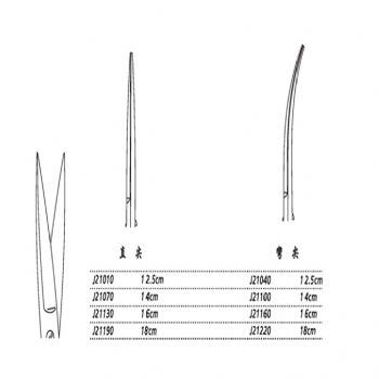 金鐘手術剪J21100 14cm 彎尖