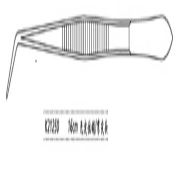 金鐘牙用鑷K21250 16cm 無定位銷 彎尖頭