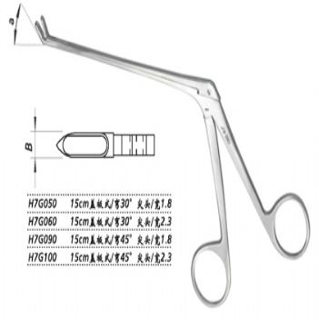 金鐘鼻咬切鉗H7G090 15cm 蓋板式 上彎45° 尖頭 寬1.8